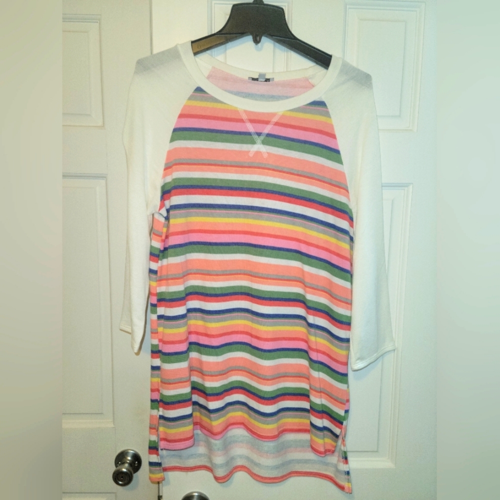 White Birch Long Sleeved striped Shirt Size Large